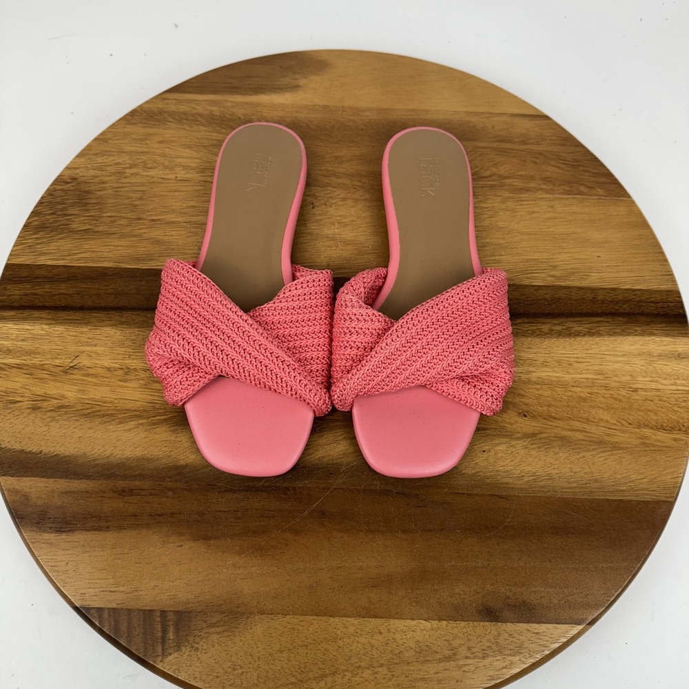New NWOB Womens Nordstrom Rack Chantelle Coral Pink Slides Sandals Size 6.5 M‎